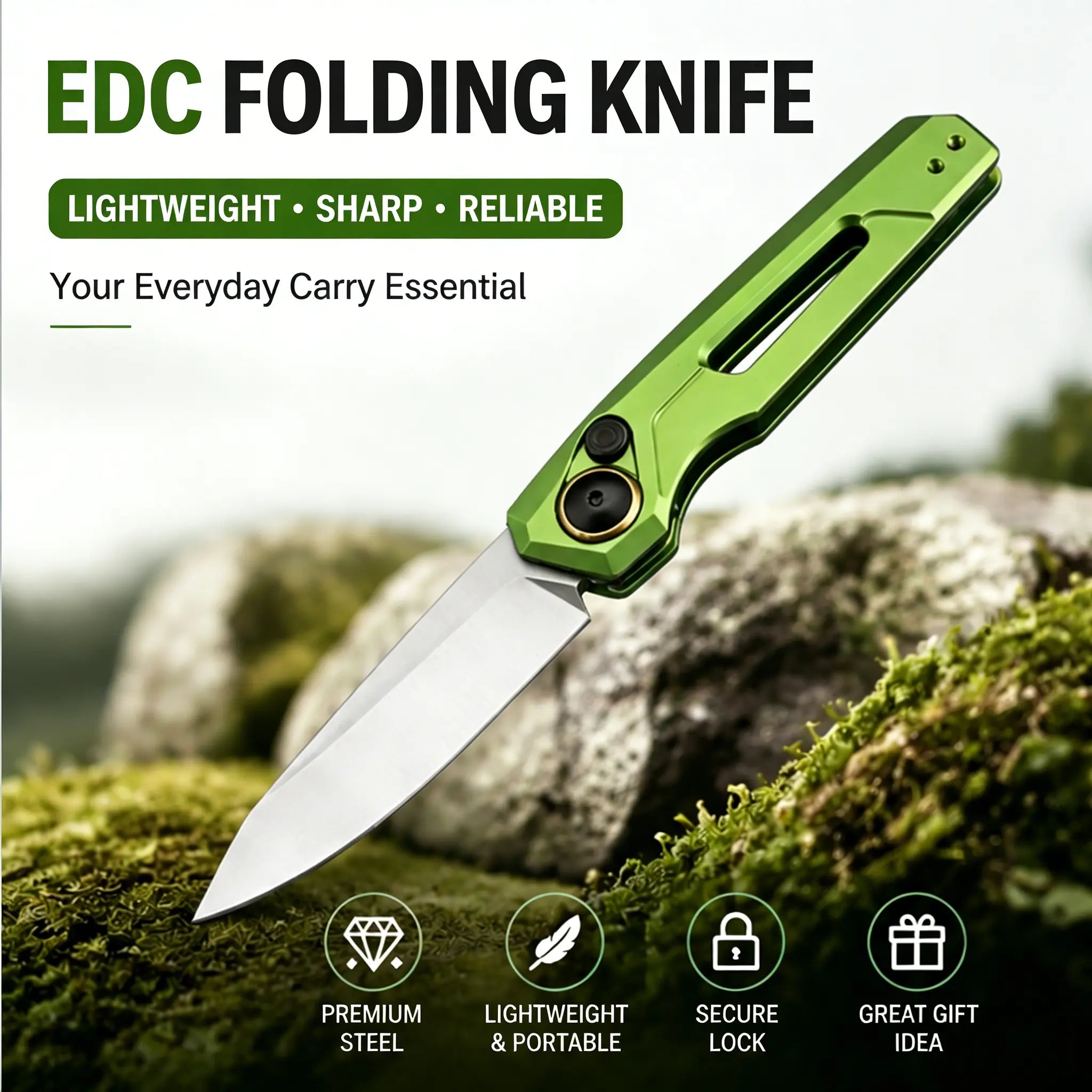 New Folding Pocket Knife with Aluminum Alloy Handle | Outdoor Camping EDC Pocket Knife with Smooth Opening, Perfect for Everyday Carry, Camping, Hiking and Survival, Parcel Opening Knife, Fruit Peeling Knife
