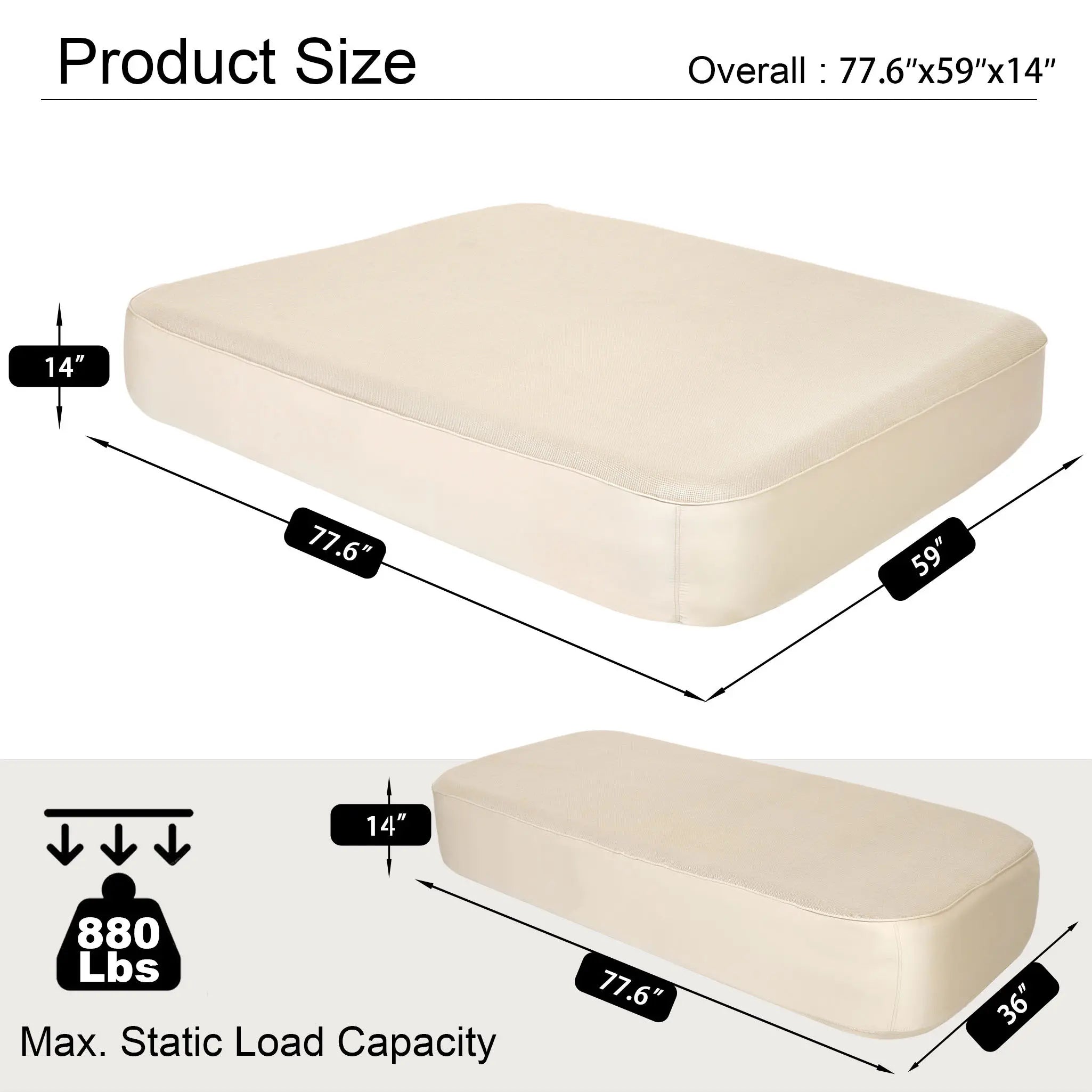 Camping Air Mattress Queen with Built in Pump, 13.78" Height Inflatable Airbed, Fast & Easy Inflation/Deflation Inflatable Mattress with Portable Carrying Bag, Inflatable Bed for Home, Camping