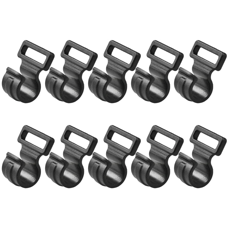 F2TC 10Pcs/Set Clip Hooks Outdoor Camping Light Accessories Camping Fixed Canopy Tools Hiking Plastic Tent Hooks Tarp Black