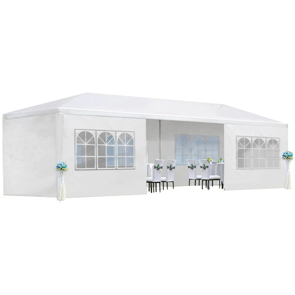 10'X30' Party Tent, Outdoor Wedding Canopy Tents for Parties with 8 Removable Sidewalls, Heavy Duty Canopy outside Gazebo Event Tent for Parties Garden Patio Backyard, White,Outdoorfurnitureset