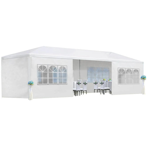 10'X30' Party Tent, Outdoor Wedding Canopy Tents for Parties with 8 Removable Sidewalls, Heavy Duty Canopy outside Gazebo Event Tent for Parties Garden Patio Backyard, White,Outdoorfurnitureset