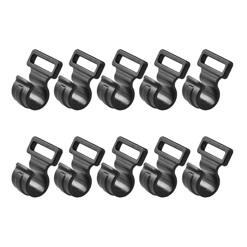 F2TC 10Pcs/Set Clip Hooks Outdoor Camping Light Accessories Camping Fixed Canopy Tools Hiking Plastic Tent Hooks Tarp Black