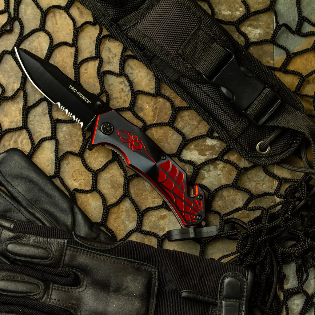 Tac Force Spider Rescue Pocket Folding Knife TF-553 3.25" 3MM THICK BLADE, 4.5" CLOSED