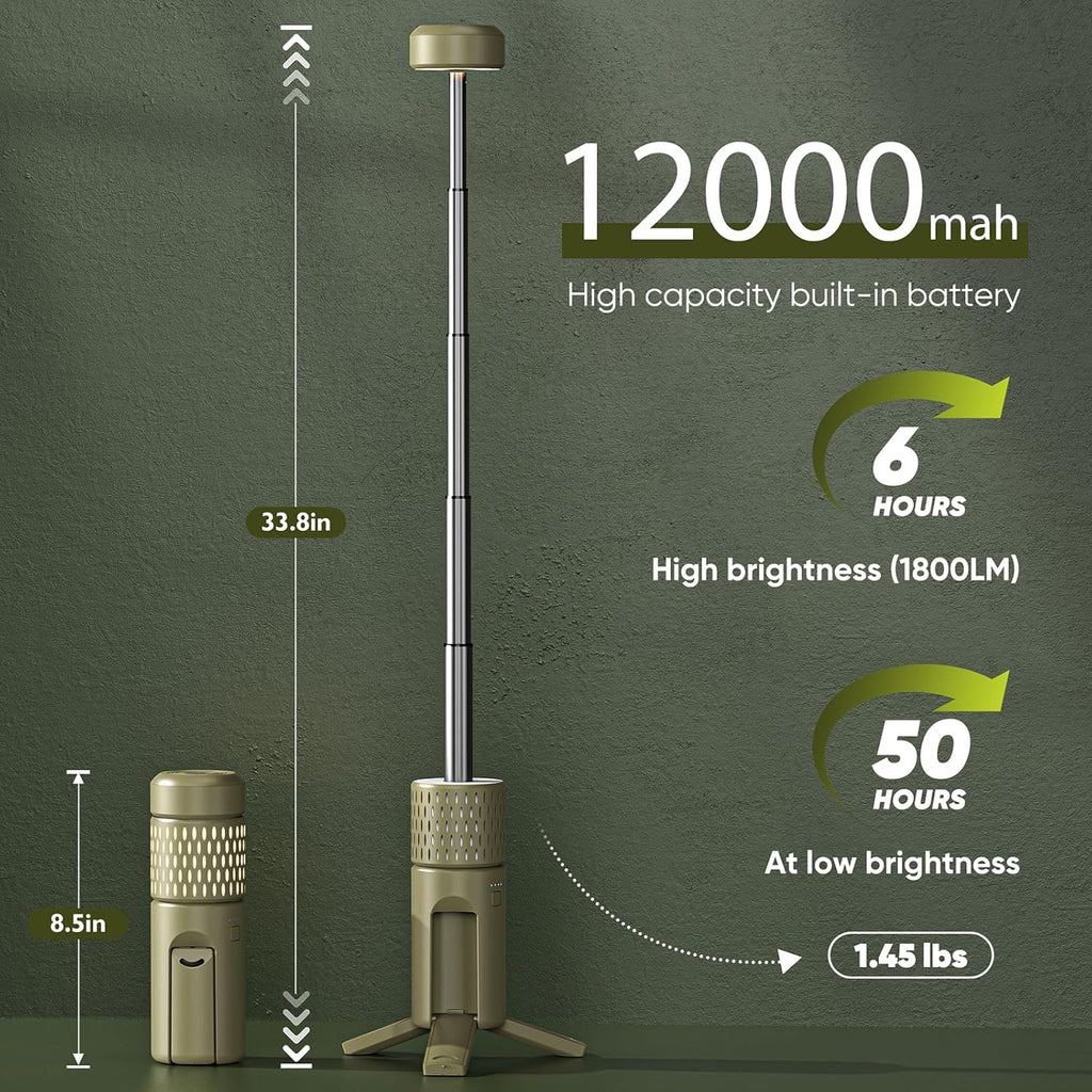 Camping Lights, Rechargeable 12000Mah Collapsible Camping Lanterns ,Portable Flashlights, Camping Light for Tent, Emergency, Outdoor, IPX5 Waterproof