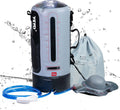 12L/3.17 Gallons Portable Camping Shower Portable Shower for Camping Camp Shower Solar Shower outside Shower with Pressure Foot Pump and Handy Nozzle Camping Showers Camping Shower Bag, GREY-12L
