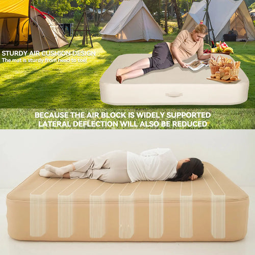 Camping Air Mattress Queen with Built in Pump, 13.78" Height Inflatable Airbed, Fast & Easy Inflation/Deflation Inflatable Mattress with Portable Carrying Bag, Inflatable Bed for Home, Camping