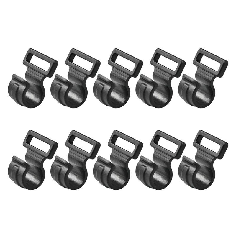 F2TC 10Pcs/Set Clip Hooks Outdoor Camping Light Accessories Camping Fixed Canopy Tools Hiking Plastic Tent Hooks Tarp Black
